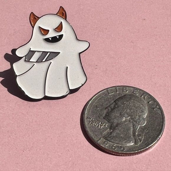 Halloween Ghost Enamel Pin - Picture 3 of 4
